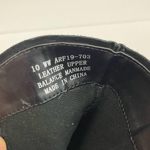 David Tate Black Suede Leather Stitch Accent Ankle Booties X-Wide Women Sz 10 WW - Picture 7 of 16